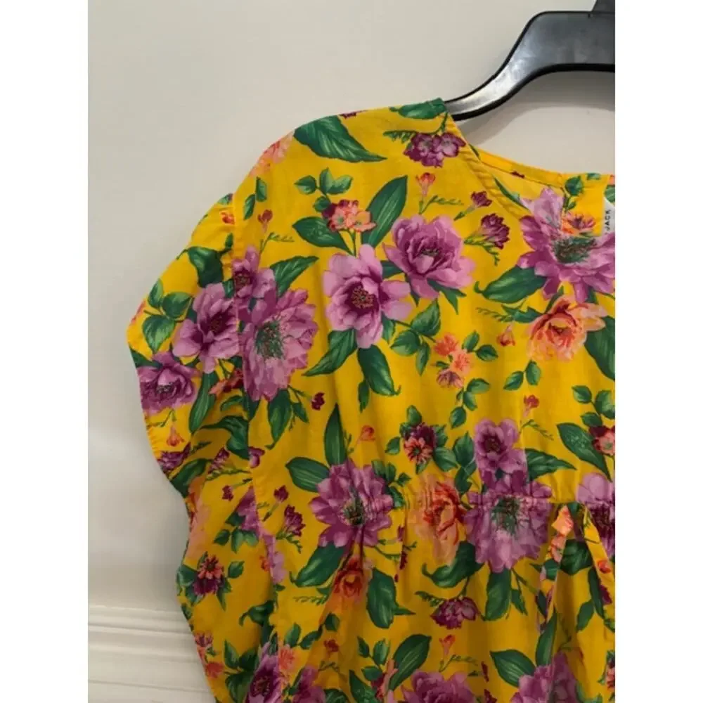 Janie & Jack Puff Girls Size 6 Floral Ruffle Swim Cover Up Beach Dress NEW